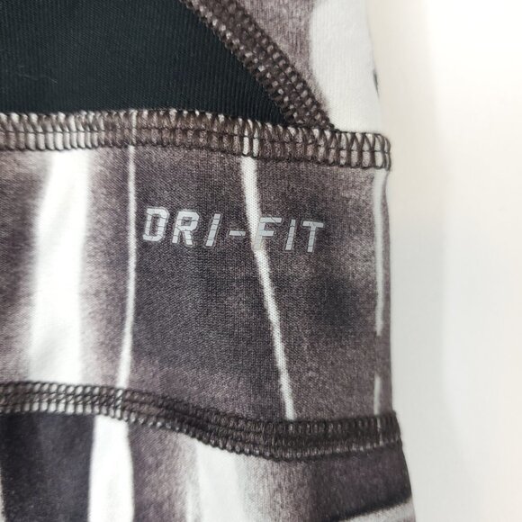 Nike Dri-Fit Stretch Workout Womens Leggings Sz XS Blk/Wht/Brwn Print - Picture 9 of 13